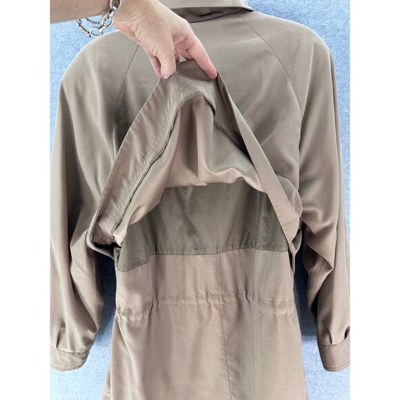 Vintage Forrani Women's sz M Khaki Sport Coat Light Jacket Drawstring Waist 90s - Picture 4 of 11